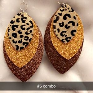 Handmade leather earrings Combo #5